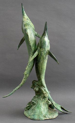 PATINATED BRONZE DOLPHIN