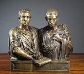 PATINATED BRONZE DOUBLE BUST,