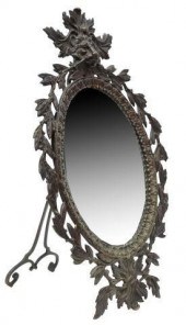 PATINATED BRONZE EASEL BACK VA