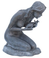 PATINATED BRONZE FIGURAL GARDE