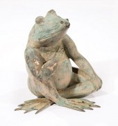 PATINATED BRONZE FIGURAL GARDE