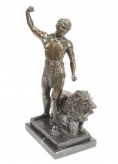 PATINATED BRONZE FIGURAL GLADI