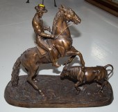 PATINATED BRONZE FIGURAL GROUP