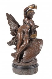 PATINATED BRONZE FIGURAL GROUP