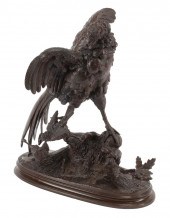 PATINATED BRONZE FIGURAL PHEAS