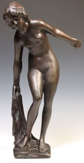 PATINATED BRONZE FIGURAL SCULP