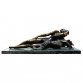 PATINATED BRONZE FIGURAL SCULP