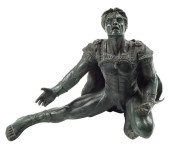 PATINATED BRONZE FIGURE, KNEEL