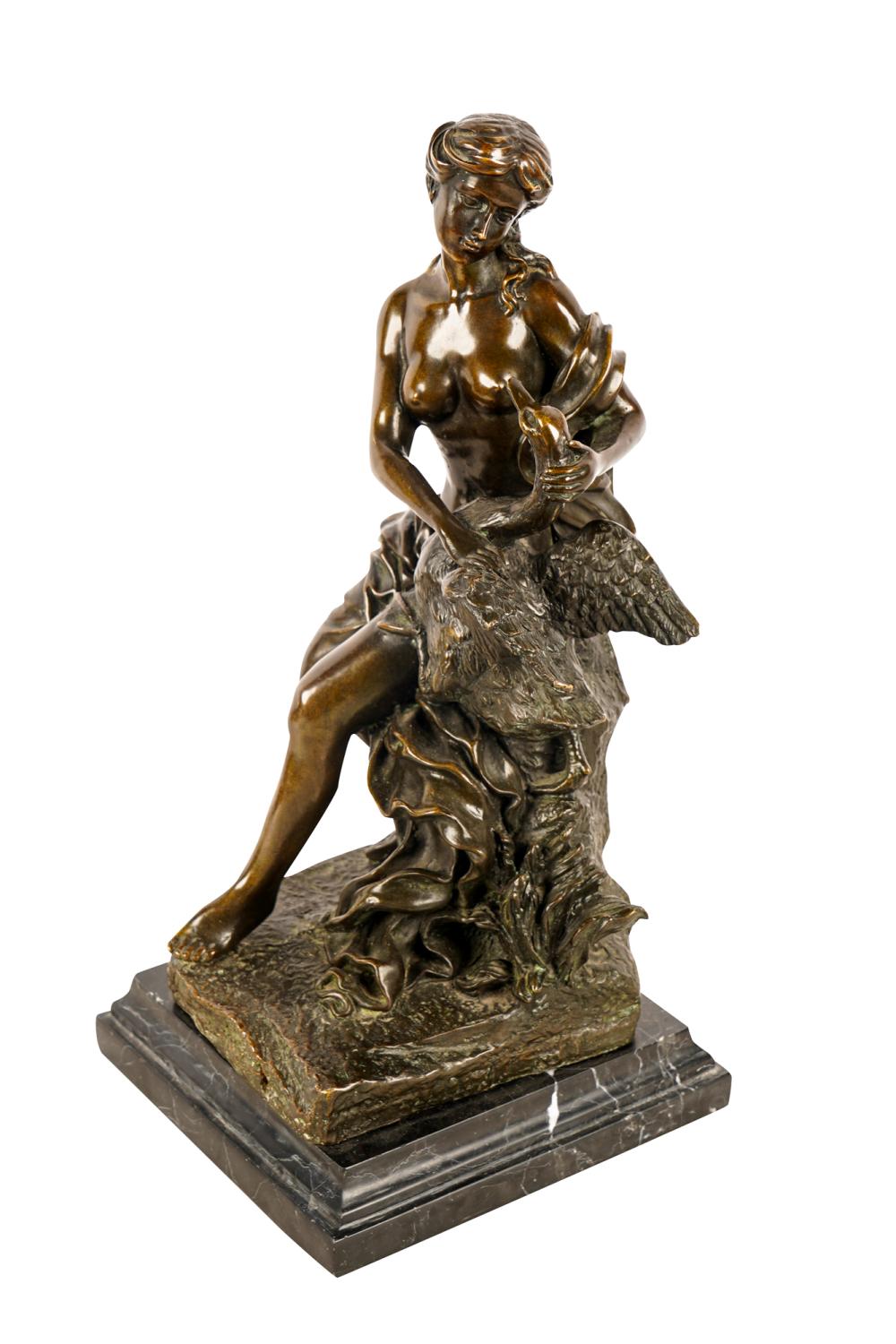 PATINATED BRONZE FIGURE: LEIDA &