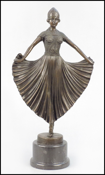 PATINATED BRONZE FIGURE OF A