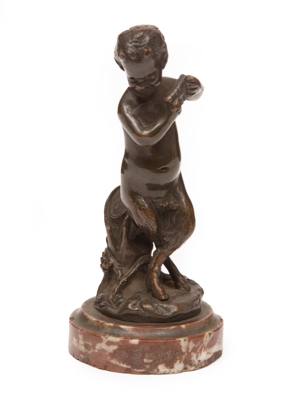 PATINATED BRONZE FIGURE OF A FAUN