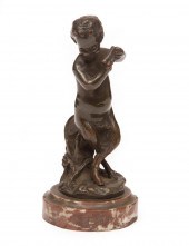 PATINATED BRONZE FIGURE OF A F