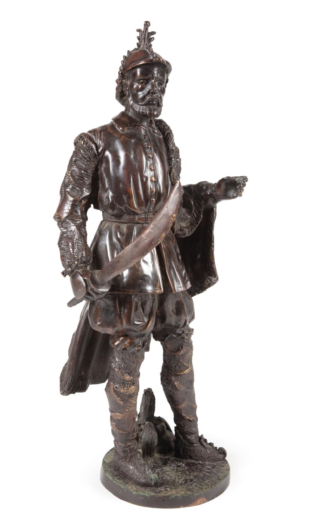 PATINATED BRONZE FIGURE OF A
