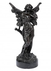 PATINATED BRONZE FIGURE OF A F