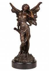 PATINATED BRONZE FIGURE OF A F