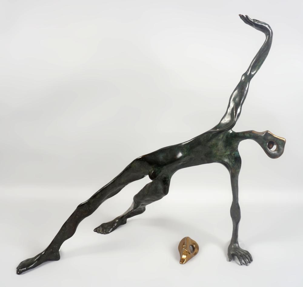 PATINATED BRONZE FIGURE OF A MALE