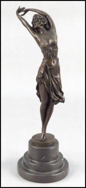 PATINATED BRONZE FIGURE OF AN