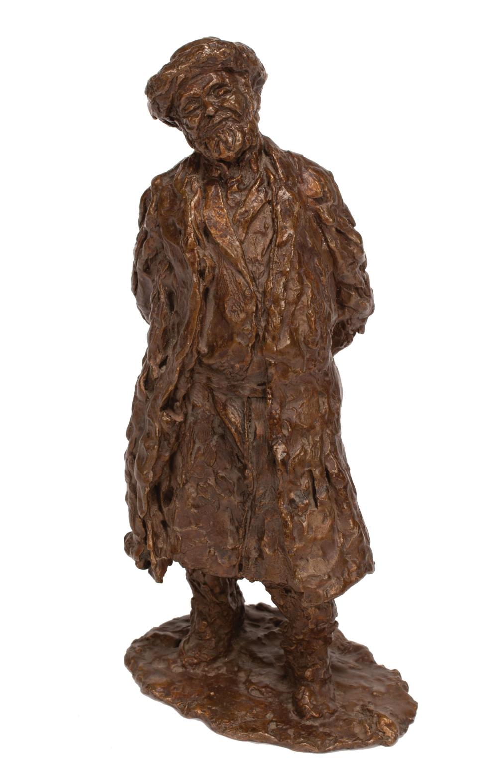 PATINATED BRONZE FIGURE OF AN OLD