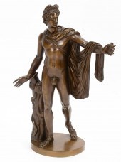 PATINATED BRONZE FIGURE OF "AP