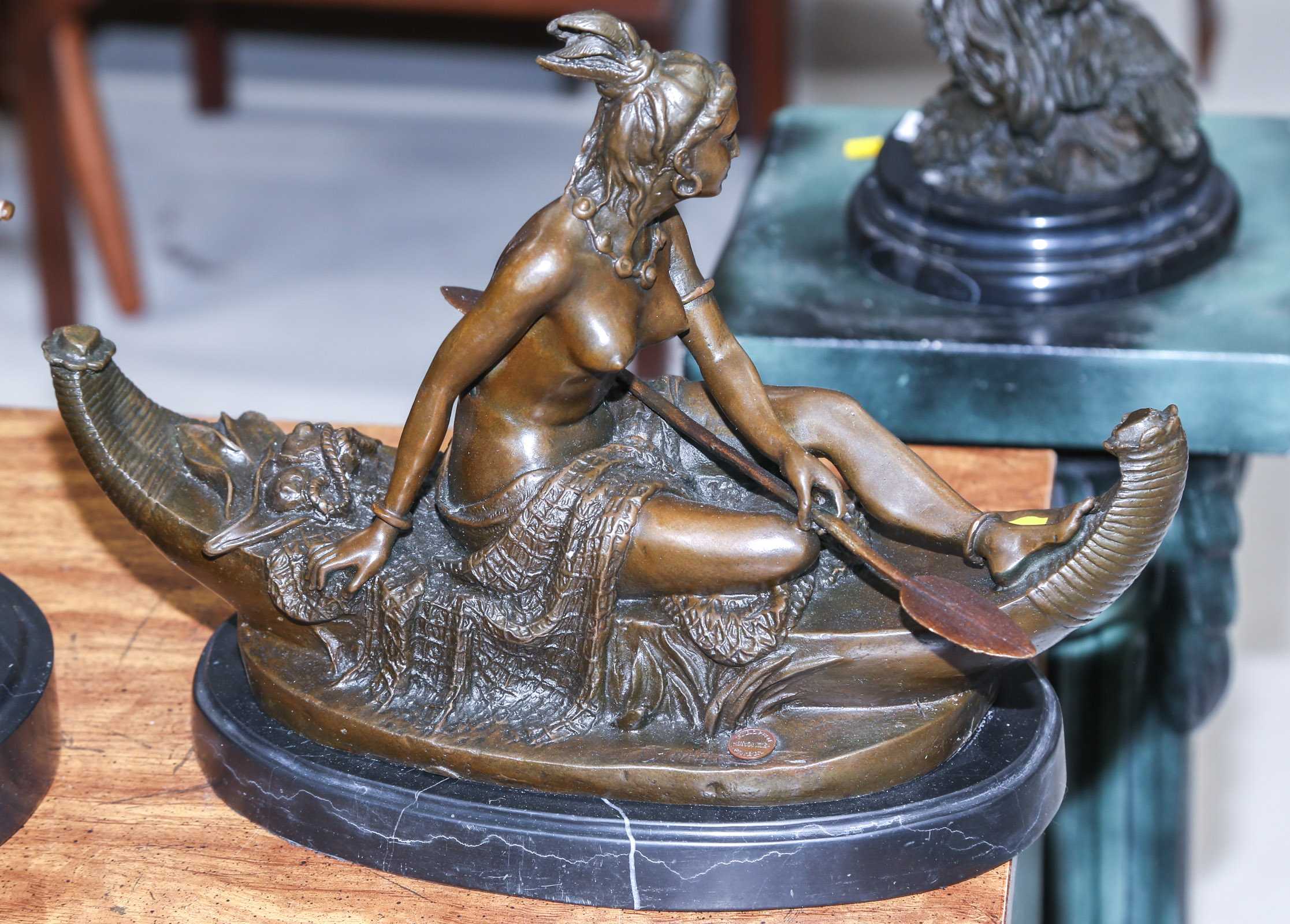 PATINATED BRONZE FIGURE OF ATALA IN