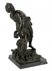 PATINATED BRONZE FIGURE OF DAV