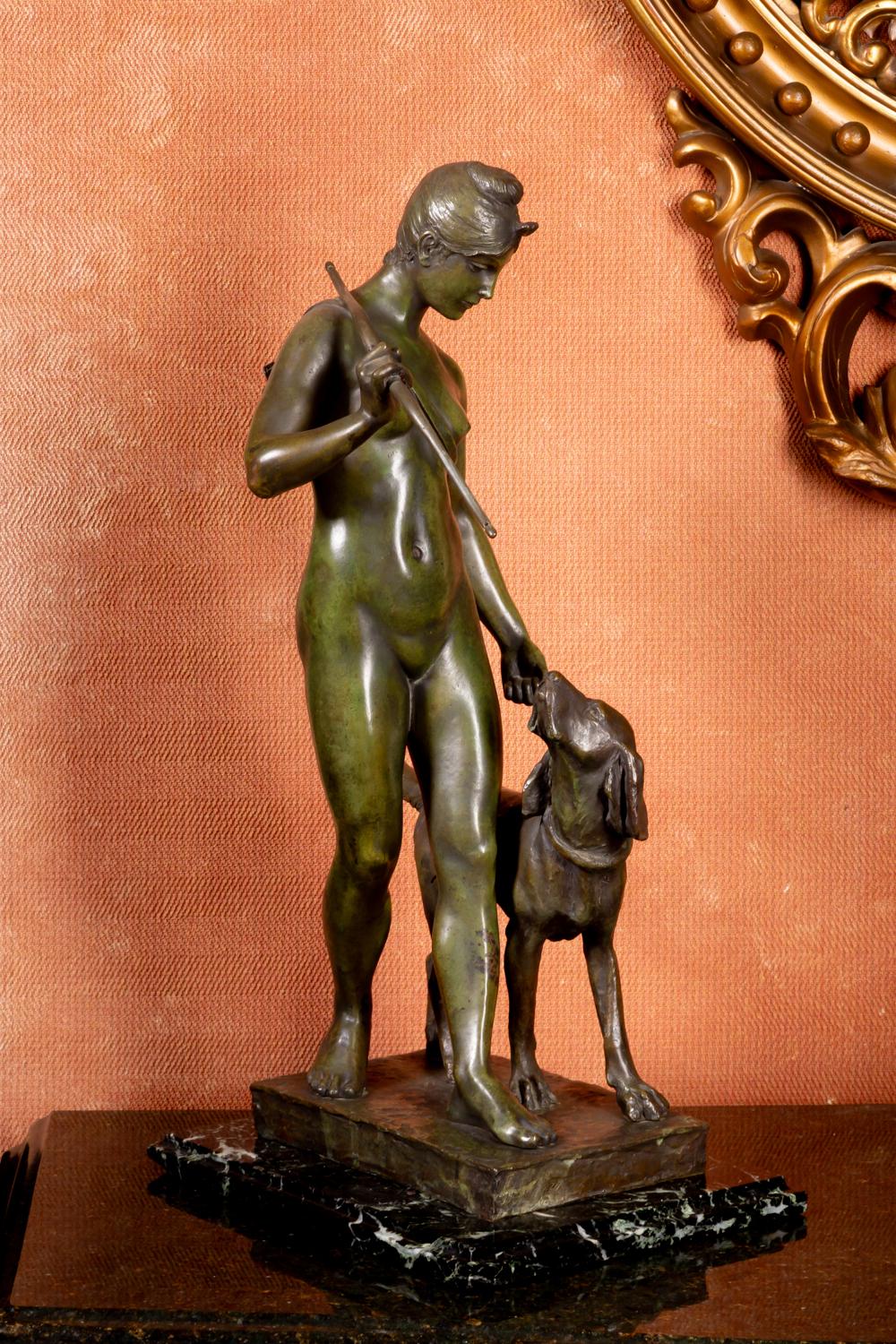 PATINATED BRONZE FIGURE OF