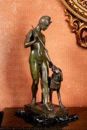 PATINATED BRONZE FIGURE OF DIA