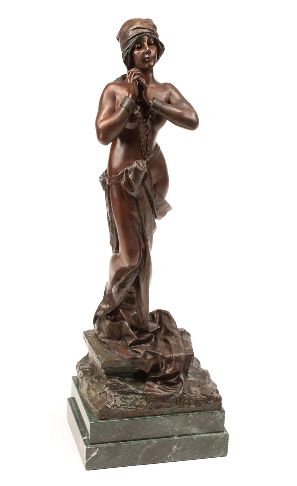 PATINATED BRONZE FIGURE OF
