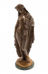 PATINATED BRONZE FIGURE OF "PA