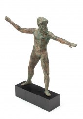 PATINATED BRONZE FIGURE OF POS