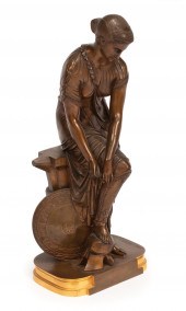 PATINATED BRONZE FIGURE OF "TH