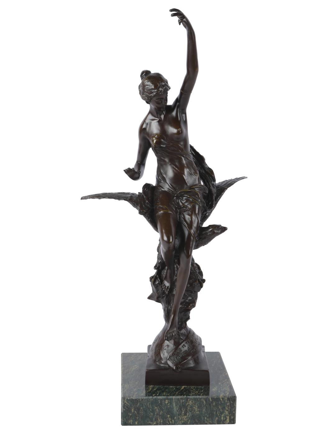 PATINATED BRONZE FIGUREsigned