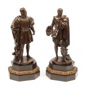 PATINATED BRONZE FIGURESPair o