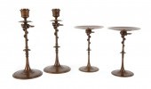 PATINATED BRONZE FOUR-PIECE TA
