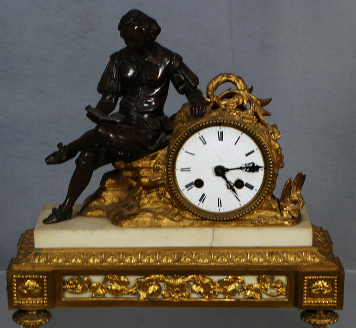 Patinated bronze French figural