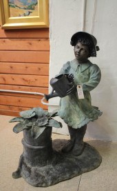 PATINATED BRONZE GARDEN FOUNTA