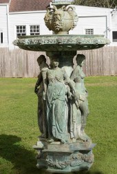 PATINATED BRONZE GARDEN FOUNTA