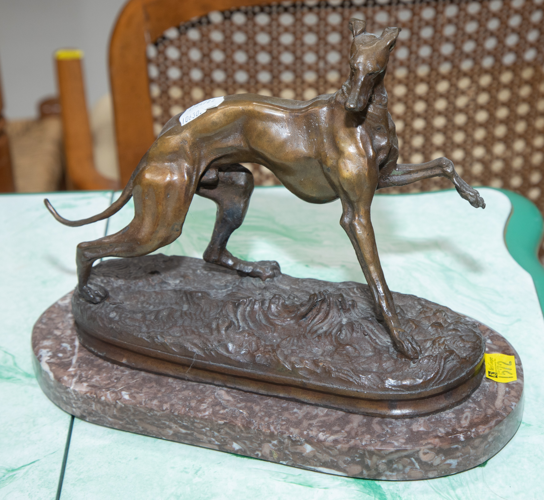 PATINATED BRONZE GREYHOUND, AFTER