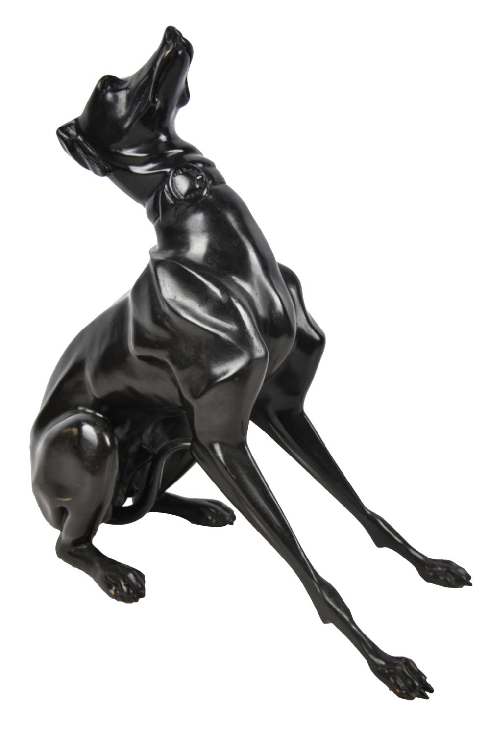 PATINATED BRONZE GREYHOUND