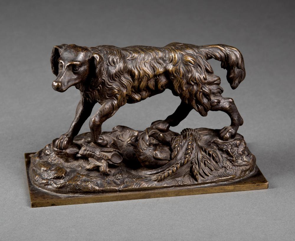 PATINATED BRONZE GROUP OF A HUNTING