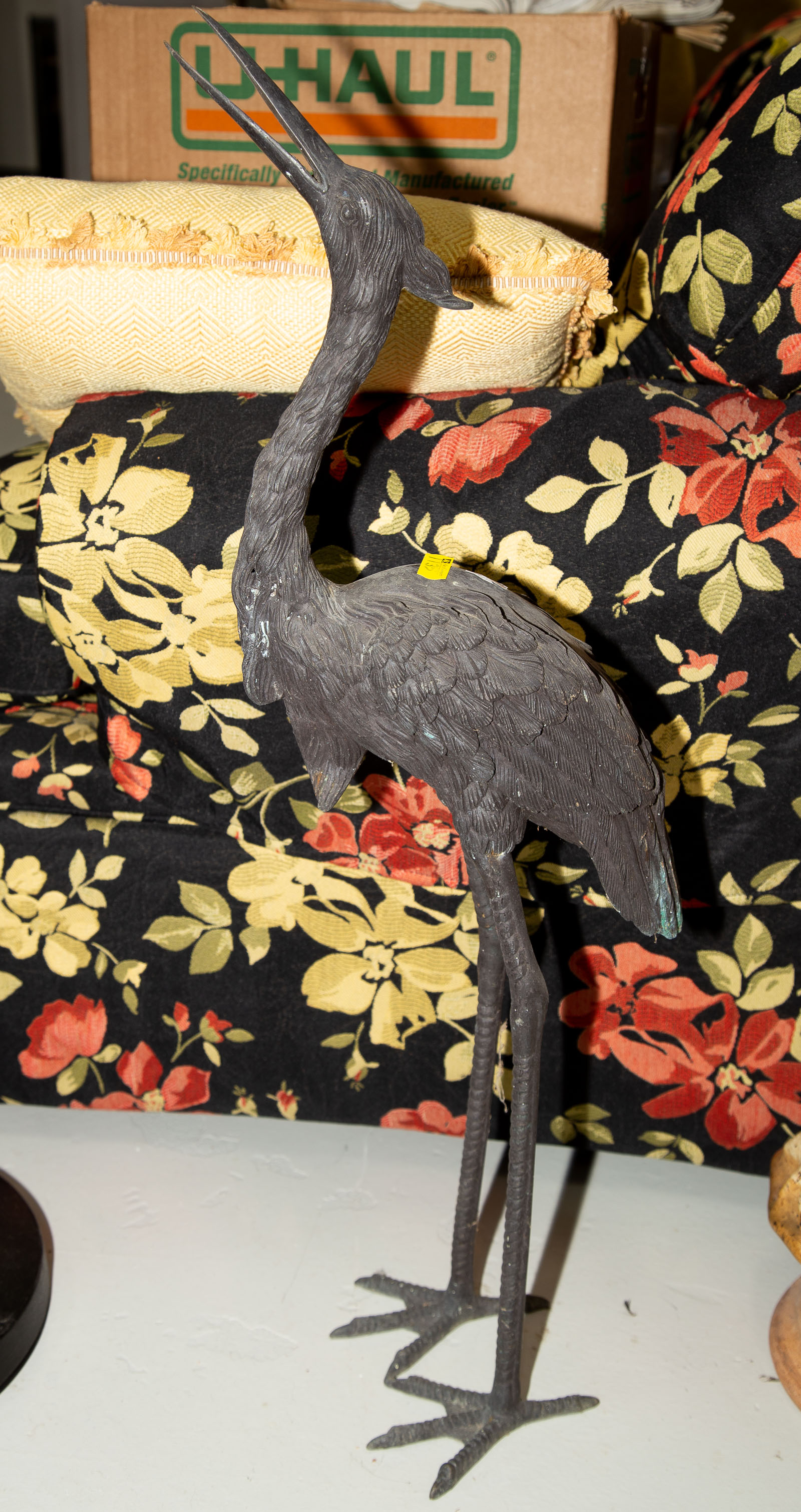 PATINATED BRONZE HERON GARDEN