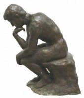 PATINATED BRONZE LE PENSEUR AF