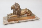 PATINATED BRONZE LIONPatinated