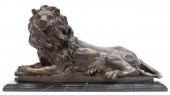 PATINATED BRONZE RECUMBENT LIO