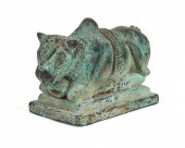 PATINATED BRONZE RECUMBENT NAN