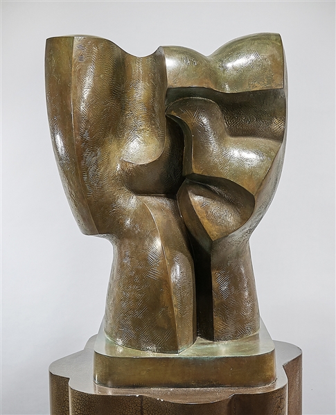 Patinated bronze sculpture by