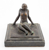 PATINATED BRONZE SCULPTURE DEP