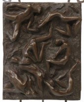 PATINATED BRONZE SCULPTURE, ER