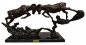 PATINATED BRONZE SCULPTURE FIG