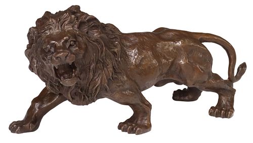 PATINATED BRONZE SCULPTURE PROWLING
